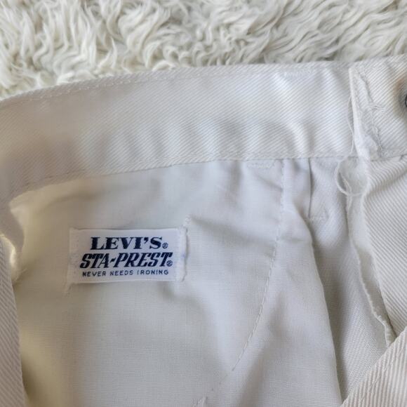 Vintage Levi's Sta Prest Big E White Jeans Slacks 26x28 - Picture 6 of 7